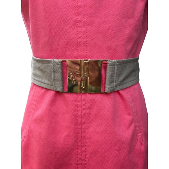 Milly Colorblock Belted Notched Neck Sleeveless Mini Sheath Dress - 4 - Picture 5 of 11